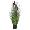 GloboStar® Artificial Garden TYPHA ANGUSTIFOLIA GRASS 20069 Τεχνητό Διακοσμητικό Φυτό Γρασίδι της Τύφας Υ90cm