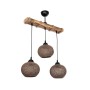 GLOBOSTAR® LUMA 201-0012 Vintage Κρεμαστό Φωτιστικό Οροφής με Ντουί 3 x E27 AC 220-240V IP20 - Καφέ & Μπεζ - Μ55 x Π18 x Υ65cm