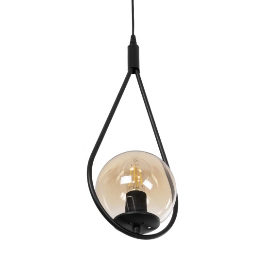 GloboStar® DROP 201-0016 Vintage Κρεμαστό Φωτιστικό Μπάλα Μονόφωτο 1 x E27 IP20 Μαύρο Μέταλλο Με Μελί Γυαλί - Μ20 x Π25 x Υ80cm GloboStar® DROP 201-0016 Vintage Κρεμαστό Φωτιστικό Μπάλα Μονόφωτο 1 x E27 IP20 Μαύρο Μέταλλο Με Μελί Γυαλί - Μ20 x Π25 x Υ80cm
