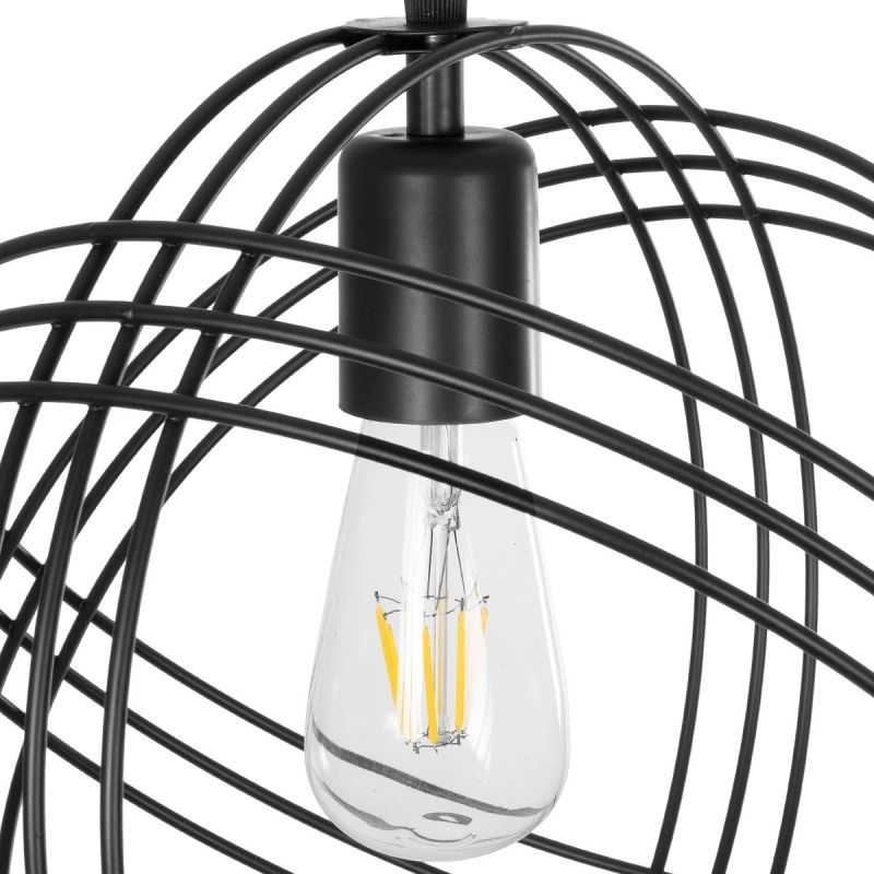 GloboStar® GLOWN 201-0023 Μοντέρνο Κρεμαστό Φωτιστικό Πλέγμα Μονόφωτο 1 x E27 IP20 Μαύρο & Χάλκινο Μέταλλο -  Μ30x Π30 x Υ70cm