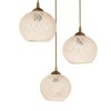 GloboStar® ILLUMIO 201-0027 Vintage Κρεμαστό Φωτιστικό Μπάλα Τρίφωτο 3 x E27 IP20 Χρυσό Μέταλλο με Μπεζ Σχοινί - Μ30 x Π30 x Υ70cm
