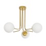 GLOBOSTAR® SHINY 201-0028 Vintage Φωτιστικό Οροφής με Ντουί 3 x E27 AC 220-240V IP20 - Λευκό & Χρυσό - Μ70 x Π70 x Υ16cm