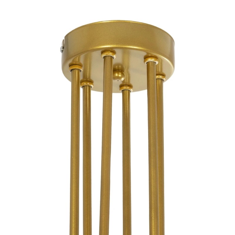 GloboStar® SHINY 201-0028 Vintage Φωτιστικό Οροφής Μπάλα Τρίφωτο 3 x E27 IP20 Χρυσό Μέταλλο με Γαλακτερή Μπάλα - Μ35 x Π35 x Υ60cm