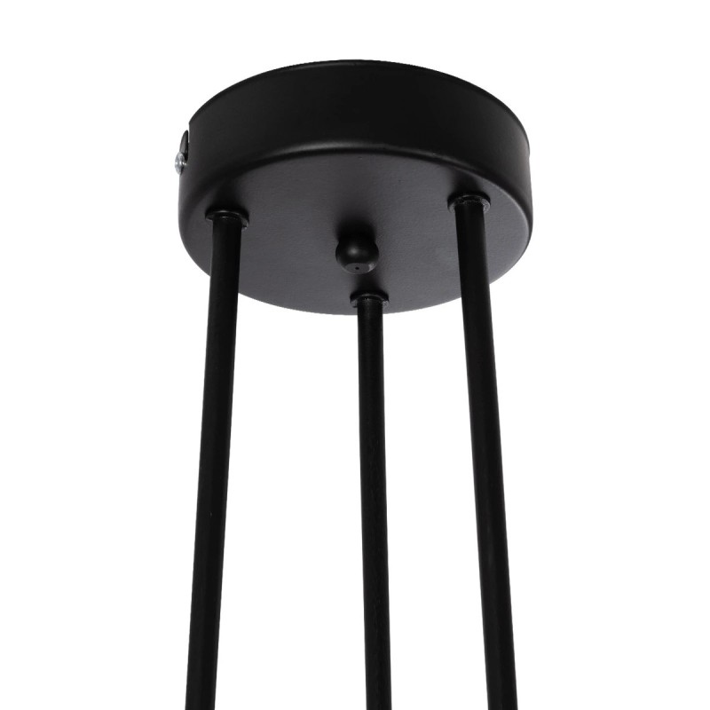 GloboStar® LAMIRA 201-0029 Μοντέρνο Φωτιστικό Οροφής Πλέγμα Πολύφωτο 6 x E27 IP20 Μαύρο Μέταλλο - Μ40 x Π40 x Υ25cm