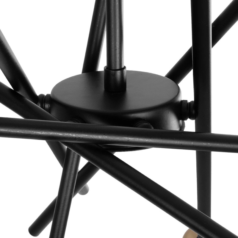 GloboStar® SUNFY 201-0030 Μοντέρνο Φωτιστικό Οροφής Πλέγμα Πολύφωτο 6 x E27 IP20 Μαύρο με Μπρονζέ Μέταλλο - Μ60 x Π70 x Υ60cm