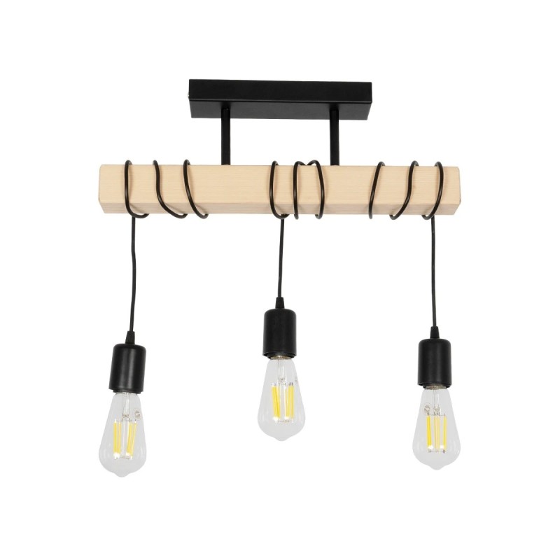 GLOBOSTAR® LUCITA 201-0031 Vintage Φωτιστικό Οροφής με Ντουί 3 x E27 AC 220-240V IP20 - Μαύρο & Μπεζ - Μ50 x Π27 x Υ112cm