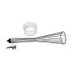 GloboStar® NOVA 201-0036 Μοντέρνο Επιδαπέδιο Φωτιστικό 1 x E27 IP20 Μαύρο Μεταλλό με Λευκό Ύφασμα - Μ38 x Π38 x Υ155cm