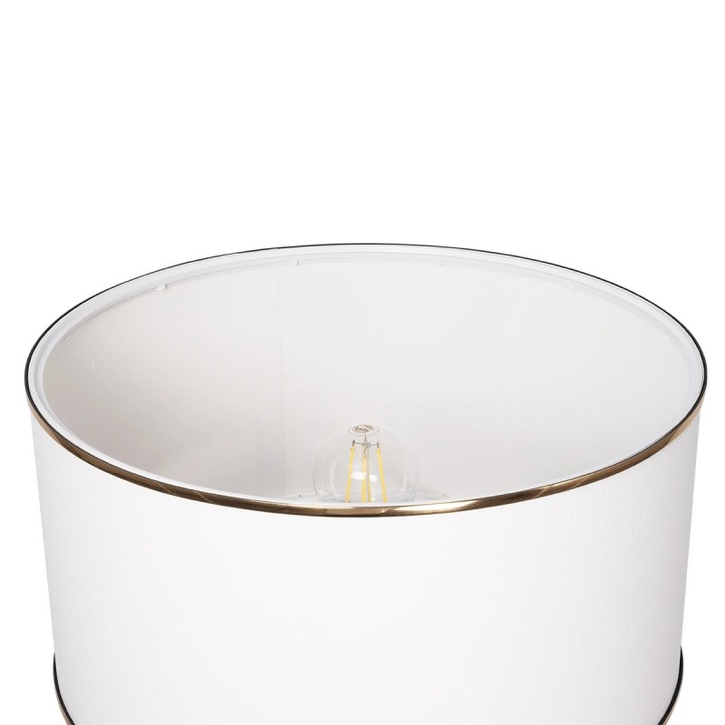 GloboStar® NOVA 201-0036 Μοντέρνο Επιδαπέδιο Φωτιστικό 1 x E27 IP20 Μαύρο Μεταλλό με Λευκό Ύφασμα - Μ38 x Π38 x Υ155cm