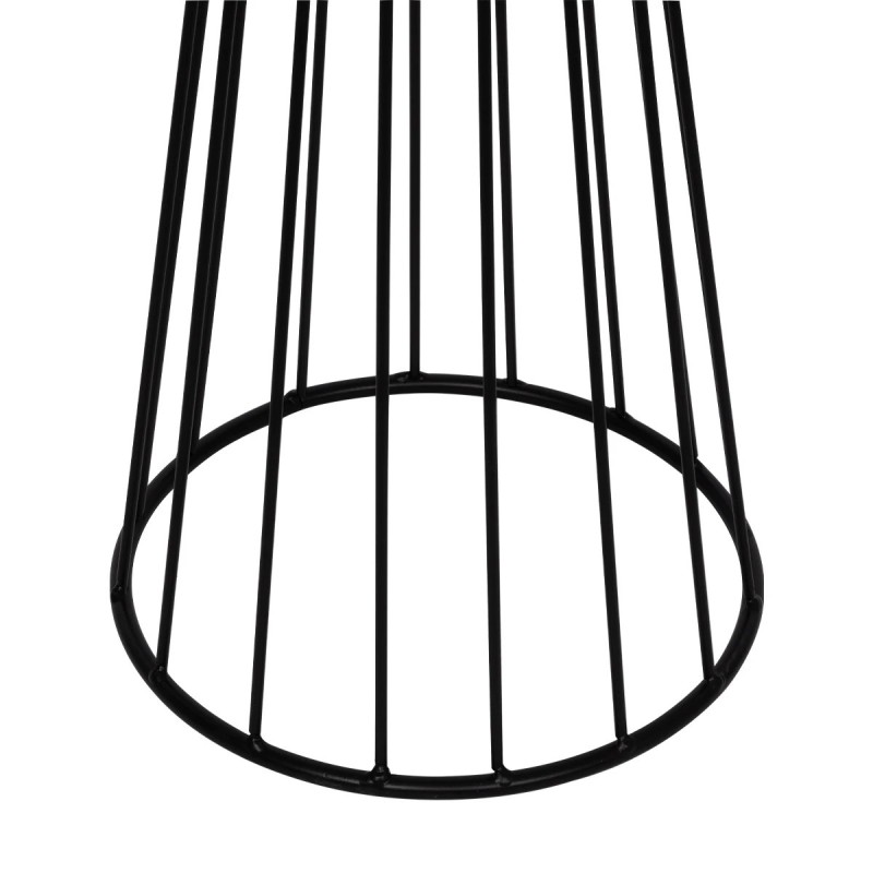 GloboStar® NOVA 201-0036 Μοντέρνο Επιδαπέδιο Φωτιστικό 1 x E27 IP20 Μαύρο Μεταλλό με Λευκό Ύφασμα - Μ38 x Π38 x Υ155cm