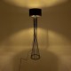 GloboStar® NOVA 201-0037 Μοντέρνο Επιδαπέδιο Φωτιστικό 1 x E27 IP20 Μαύρο Μεταλλό με Μαύρο Ύφασμα - Μ38 x Π38 x Υ155cm
