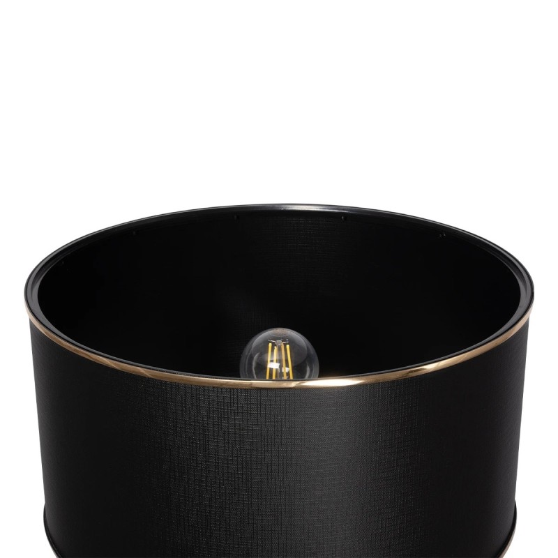 GloboStar® NOVA 201-0037 Μοντέρνο Επιδαπέδιο Φωτιστικό 1 x E27 IP20 Μαύρο Μεταλλό με Μαύρο Ύφασμα - Μ38 x Π38 x Υ155cm