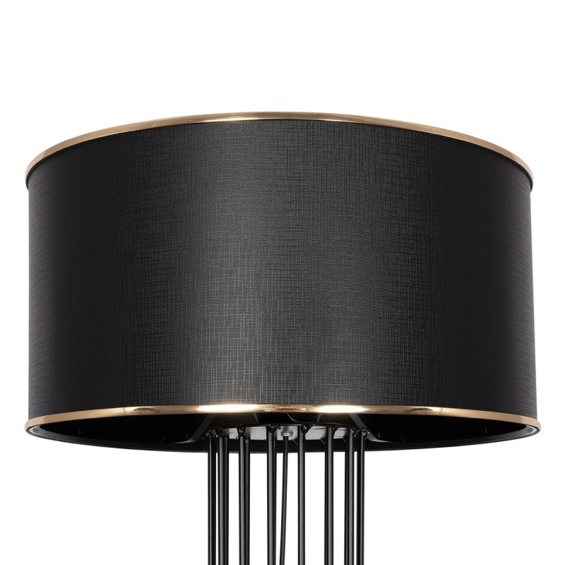 GloboStar® NOVA 201-0037 Μοντέρνο Επιδαπέδιο Φωτιστικό 1 x E27 IP20 Μαύρο Μεταλλό με Μαύρο Ύφασμα - Μ38 x Π38 x Υ155cm