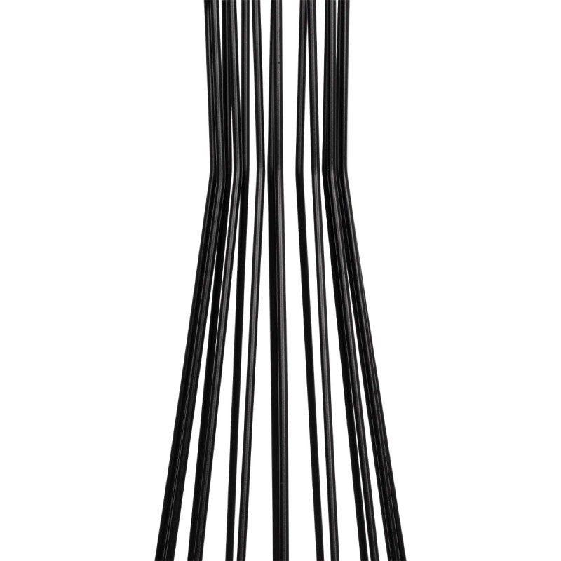 GloboStar® NOVA 201-0037 Μοντέρνο Επιδαπέδιο Φωτιστικό 1 x E27 IP20 Μαύρο Μεταλλό με Μαύρο Ύφασμα - Μ38 x Π38 x Υ155cm