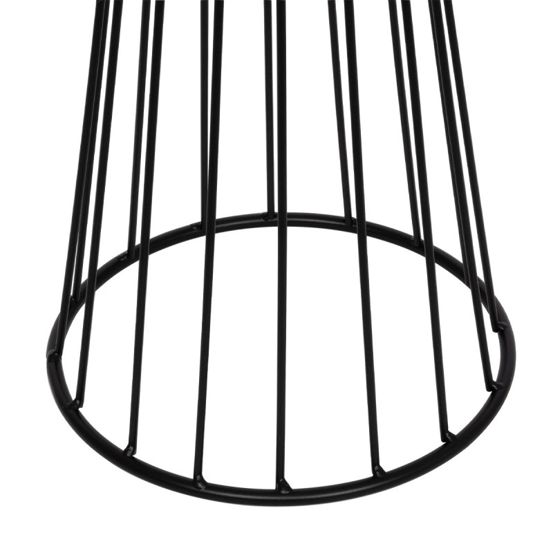 GloboStar® NOVA 201-0037 Μοντέρνο Επιδαπέδιο Φωτιστικό 1 x E27 IP20 Μαύρο Μεταλλό με Μαύρο Ύφασμα - Μ38 x Π38 x Υ155cm