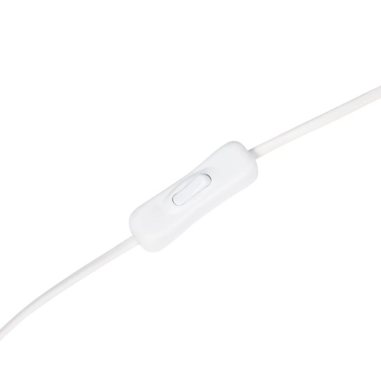 GloboStar® NOVA 201-0038 Μοντέρνο Επιδαπέδιο Φωτιστικό 1 x E27 IP20 Λευκό Μεταλλό με Μαύρο Ύφασμα - Μ38 x Π38 x Υ155cm