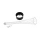 GloboStar® NOVA 201-0038 Μοντέρνο Επιδαπέδιο Φωτιστικό 1 x E27 IP20 Λευκό Μεταλλό με Μαύρο Ύφασμα - Μ38 x Π38 x Υ155cm