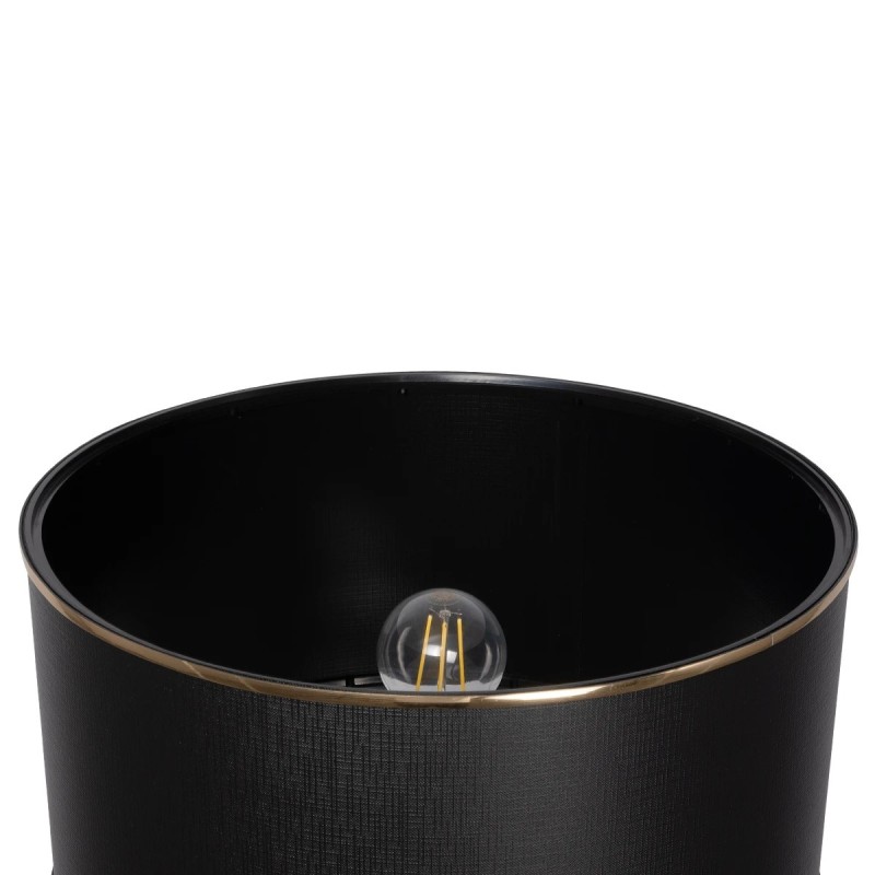 GloboStar® NOVA 201-0038 Μοντέρνο Επιδαπέδιο Φωτιστικό 1 x E27 IP20 Λευκό Μεταλλό με Μαύρο Ύφασμα - Μ38 x Π38 x Υ155cm