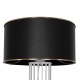 GloboStar® NOVA 201-0038 Μοντέρνο Επιδαπέδιο Φωτιστικό 1 x E27 IP20 Λευκό Μεταλλό με Μαύρο Ύφασμα - Μ38 x Π38 x Υ155cm