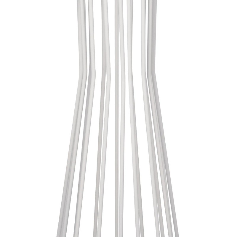 GloboStar® NOVA 201-0038 Μοντέρνο Επιδαπέδιο Φωτιστικό 1 x E27 IP20 Λευκό Μεταλλό με Μαύρο Ύφασμα - Μ38 x Π38 x Υ155cm