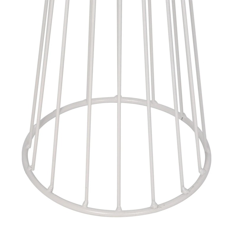 GloboStar® NOVA 201-0038 Μοντέρνο Επιδαπέδιο Φωτιστικό 1 x E27 IP20 Λευκό Μεταλλό με Μαύρο Ύφασμα - Μ38 x Π38 x Υ155cm