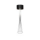 GloboStar® NOVA 201-0039 Μοντέρνο Επιδαπέδιο Φωτιστικό 1 x E27 IP20 Ασημί Μεταλλό με Μαύρο Ύφασμα - Μ38 x Π38 x Υ155cm