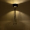 GloboStar® NOVA 201-0039 Μοντέρνο Επιδαπέδιο Φωτιστικό 1 x E27 IP20 Ασημί Μεταλλό με Μαύρο Ύφασμα - Μ38 x Π38 x Υ155cm