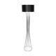 GloboStar® NOVA 201-0039 Μοντέρνο Επιδαπέδιο Φωτιστικό 1 x E27 IP20 Ασημί Μεταλλό με Μαύρο Ύφασμα - Μ38 x Π38 x Υ155cm