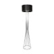 GloboStar® NOVA 201-0039 Μοντέρνο Επιδαπέδιο Φωτιστικό 1 x E27 IP20 Ασημί Μεταλλό με Μαύρο Ύφασμα - Μ38 x Π38 x Υ155cm