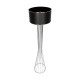 GloboStar® NOVA 201-0039 Μοντέρνο Επιδαπέδιο Φωτιστικό 1 x E27 IP20 Ασημί Μεταλλό με Μαύρο Ύφασμα - Μ38 x Π38 x Υ155cm