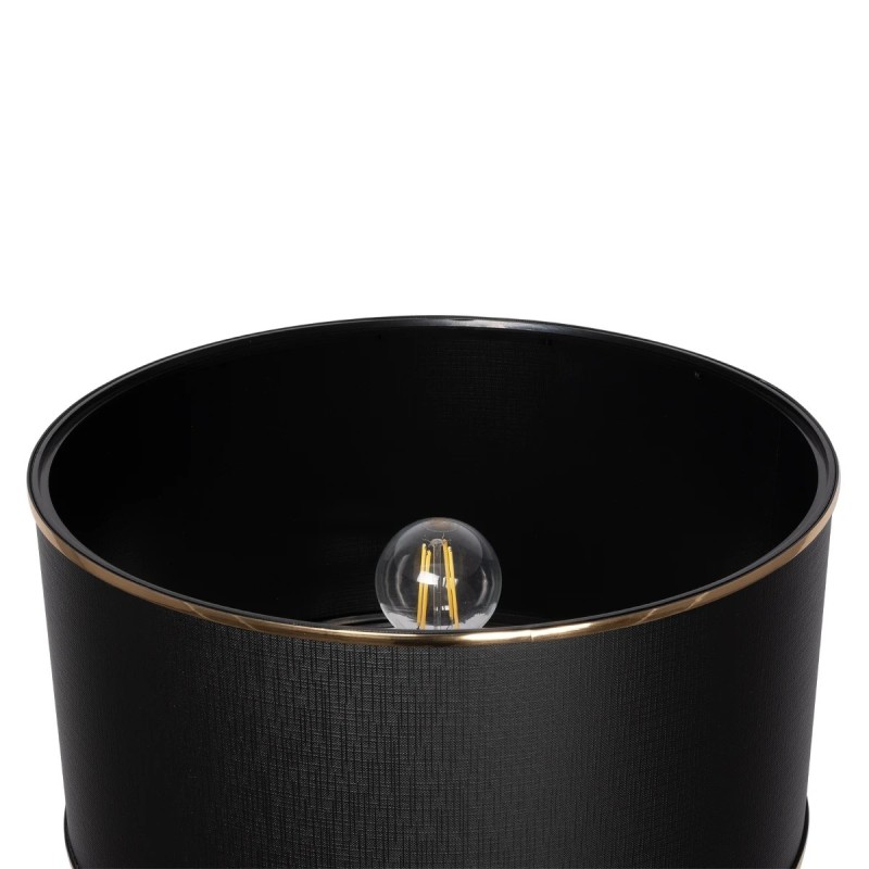 GloboStar® NOVA 201-0039 Μοντέρνο Επιδαπέδιο Φωτιστικό 1 x E27 IP20 Ασημί Μεταλλό με Μαύρο Ύφασμα - Μ38 x Π38 x Υ155cm