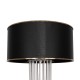 GloboStar® NOVA 201-0039 Μοντέρνο Επιδαπέδιο Φωτιστικό 1 x E27 IP20 Ασημί Μεταλλό με Μαύρο Ύφασμα - Μ38 x Π38 x Υ155cm