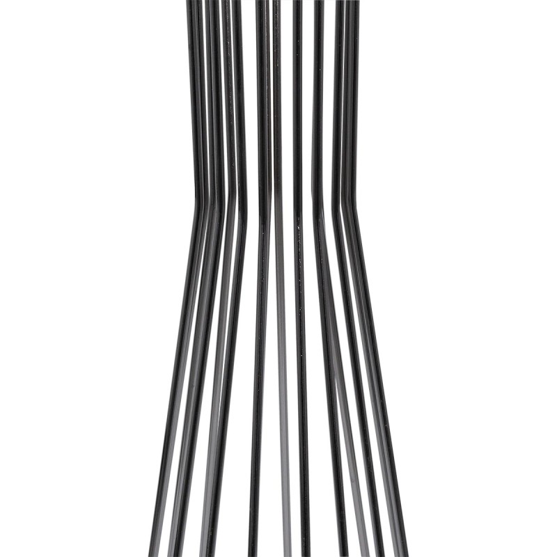 GloboStar® NOVA 201-0039 Μοντέρνο Επιδαπέδιο Φωτιστικό 1 x E27 IP20 Ασημί Μεταλλό με Μαύρο Ύφασμα - Μ38 x Π38 x Υ155cm