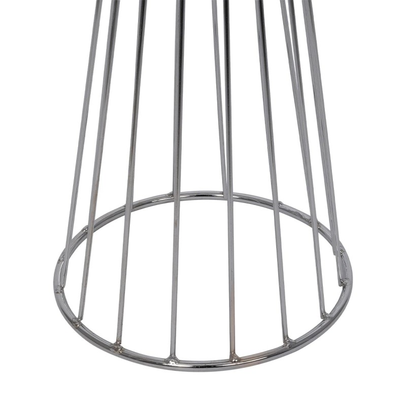 GloboStar® NOVA 201-0039 Μοντέρνο Επιδαπέδιο Φωτιστικό 1 x E27 IP20 Ασημί Μεταλλό με Μαύρο Ύφασμα - Μ38 x Π38 x Υ155cm