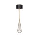 GloboStar® NOVA 201-0041 Μοντέρνο Επιδαπέδιο Φωτιστικό 1 x E27 IP20 Χρυσό Μεταλλό με Μαύρο Ύφασμα - Μ38 x Π38 x Υ155cm