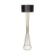 GloboStar® NOVA 201-0041 Μοντέρνο Επιδαπέδιο Φωτιστικό 1 x E27 IP20 Χρυσό Μεταλλό με Μαύρο Ύφασμα - Μ38 x Π38 x Υ155cm