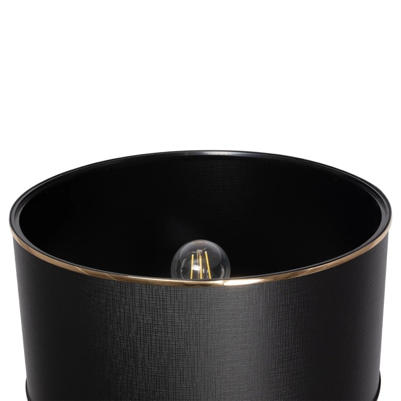 GloboStar® NOVA 201-0041 Μοντέρνο Επιδαπέδιο Φωτιστικό 1 x E27 IP20 Χρυσό Μεταλλό με Μαύρο Ύφασμα - Μ38 x Π38 x Υ155cm