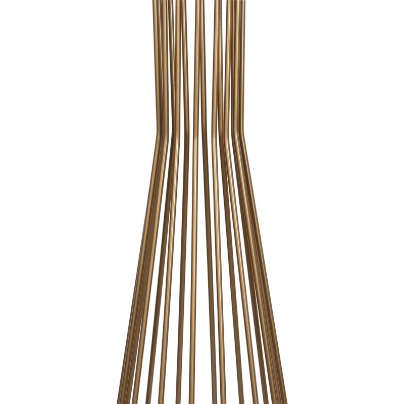 GloboStar® NOVA 201-0041 Μοντέρνο Επιδαπέδιο Φωτιστικό 1 x E27 IP20 Χρυσό Μεταλλό με Μαύρο Ύφασμα - Μ38 x Π38 x Υ155cm