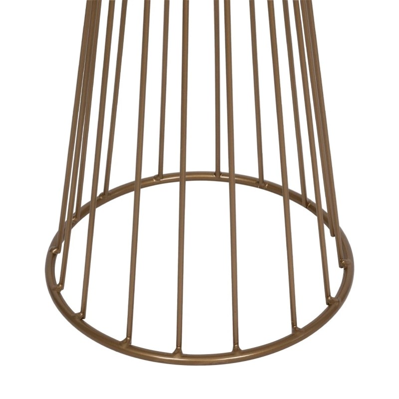 GloboStar® NOVA 201-0041 Μοντέρνο Επιδαπέδιο Φωτιστικό 1 x E27 IP20 Χρυσό Μεταλλό με Μαύρο Ύφασμα - Μ38 x Π38 x Υ155cm