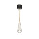 GloboStar® NOVA 201-0042 Μοντέρνο Επιδαπέδιο Φωτιστικό 1 x E27 IP20 Χρυσό Μεταλλό με Μαύρο Ύφασμα - Μ32 x Π32 x Υ155cm