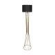 GloboStar® NOVA 201-0042 Μοντέρνο Επιδαπέδιο Φωτιστικό 1 x E27 IP20 Χρυσό Μεταλλό με Μαύρο Ύφασμα - Μ32 x Π32 x Υ155cm