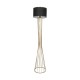 GloboStar® NOVA 201-0042 Μοντέρνο Επιδαπέδιο Φωτιστικό 1 x E27 IP20 Χρυσό Μεταλλό με Μαύρο Ύφασμα - Μ32 x Π32 x Υ155cm