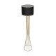 GloboStar® NOVA 201-0042 Μοντέρνο Επιδαπέδιο Φωτιστικό 1 x E27 IP20 Χρυσό Μεταλλό με Μαύρο Ύφασμα - Μ32 x Π32 x Υ155cm