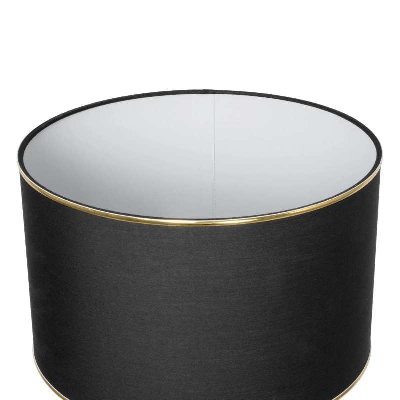 GloboStar® NOVA 201-0042 Μοντέρνο Επιδαπέδιο Φωτιστικό 1 x E27 IP20 Χρυσό Μεταλλό με Μαύρο Ύφασμα - Μ32 x Π32 x Υ155cm