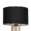 GloboStar® NOVA 201-0042 Μοντέρνο Επιδαπέδιο Φωτιστικό 1 x E27 IP20 Χρυσό Μεταλλό με Μαύρο Ύφασμα - Μ32 x Π32 x Υ155cm