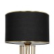 GloboStar® NOVA 201-0042 Μοντέρνο Επιδαπέδιο Φωτιστικό 1 x E27 IP20 Χρυσό Μεταλλό με Μαύρο Ύφασμα - Μ32 x Π32 x Υ155cm