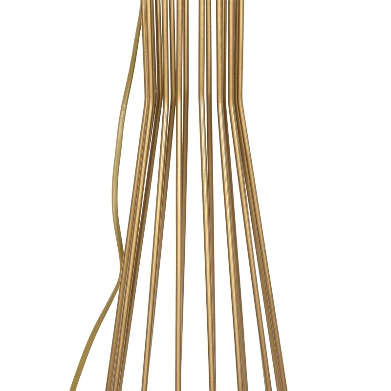 GloboStar® NOVA 201-0042 Μοντέρνο Επιδαπέδιο Φωτιστικό 1 x E27 IP20 Χρυσό Μεταλλό με Μαύρο Ύφασμα - Μ32 x Π32 x Υ155cm