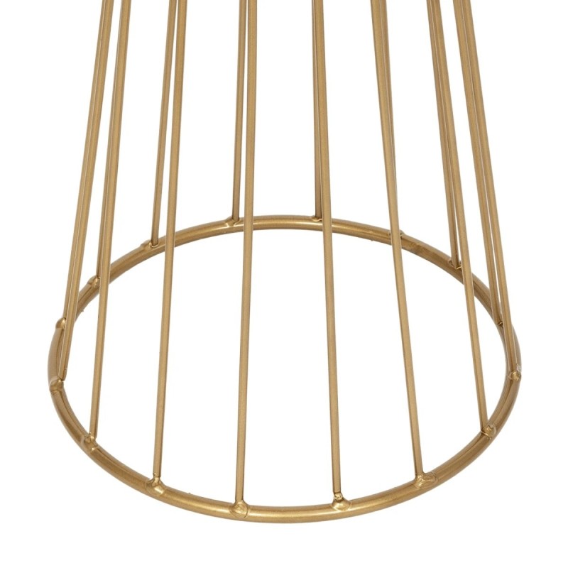 GloboStar® NOVA 201-0042 Μοντέρνο Επιδαπέδιο Φωτιστικό 1 x E27 IP20 Χρυσό Μεταλλό με Μαύρο Ύφασμα - Μ32 x Π32 x Υ155cm