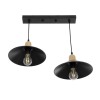 GloboStar® LUCANA 201-00043 Vintage Κρεμαστό Φωτιστικό Ράγα Vintage Δίφωτο 2 x E27 IP20 Mεταλλικό Μαύρο - Μ40 x Π25 x Υ75cm