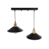GloboStar® LUCANA 201-00043 Vintage Κρεμαστό Φωτιστικό Ράγα Vintage Δίφωτο 2 x E27 IP20 Mεταλλικό Μαύρο - Μ40 x Π25 x Υ75cm