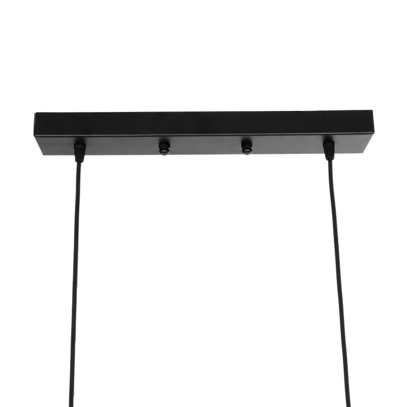 GloboStar® LUCANA 201-00043 Vintage Κρεμαστό Φωτιστικό Ράγα Vintage Δίφωτο 2 x E27 IP20 Mεταλλικό Μαύρο - Μ40 x Π25 x Υ75cm